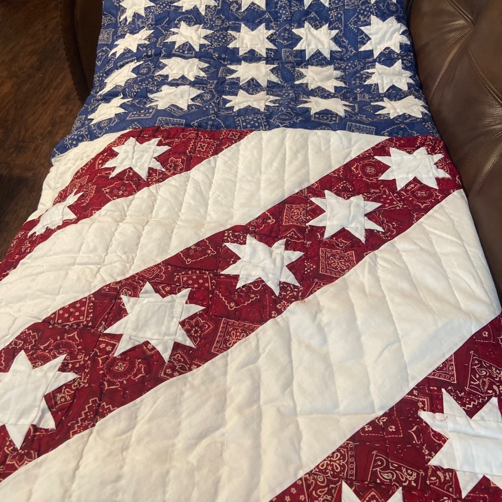 Machine and hand quilted store bought Quilt